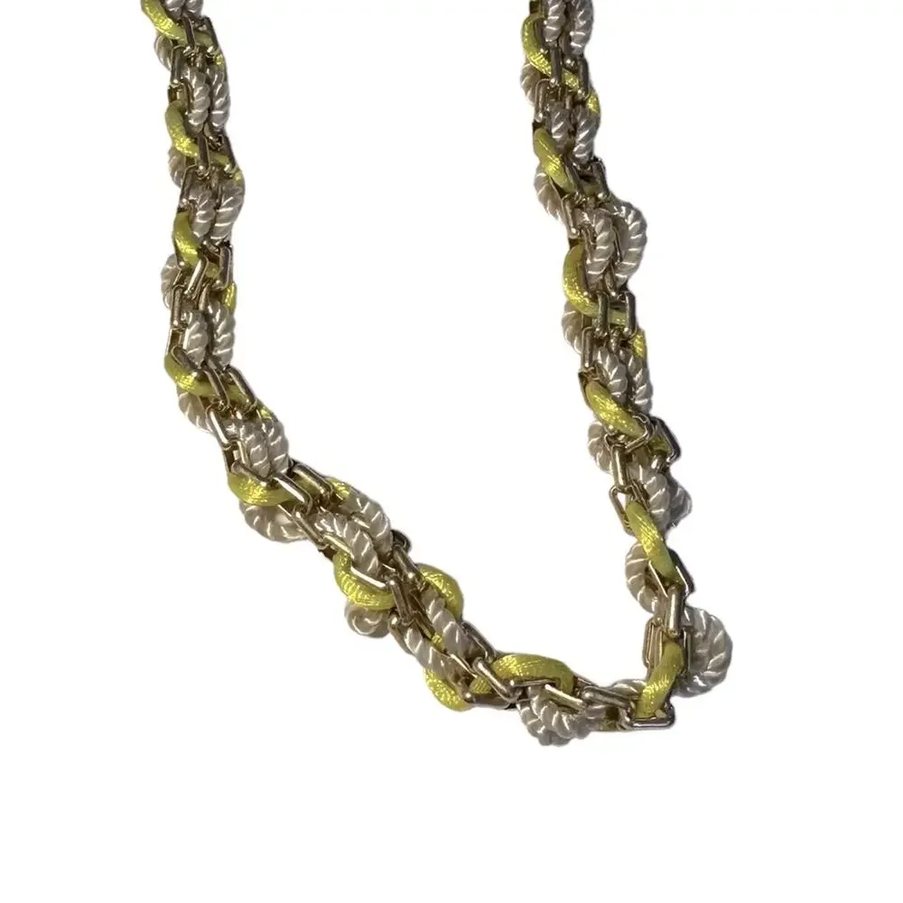 Madewell 1937 Gold Chain Yellow Tan Necklace 32” Long Chunky Preppy - Picture 9 of 9